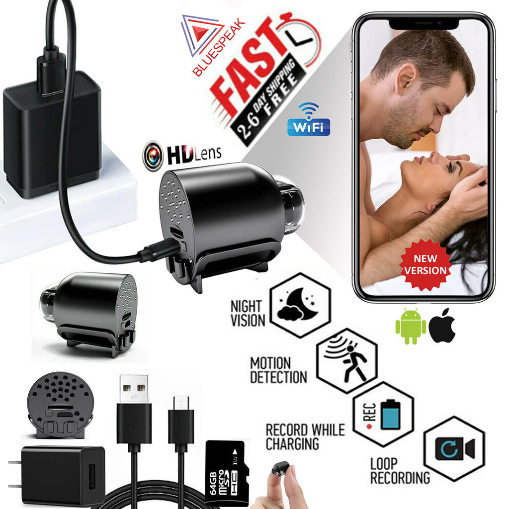 FREE 64G HD Hidden Spy Nanny Camera Wireless Wifi Home Security Night Vision HD 1080P